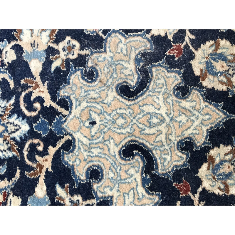 Tapis perse vintage en laine et soie