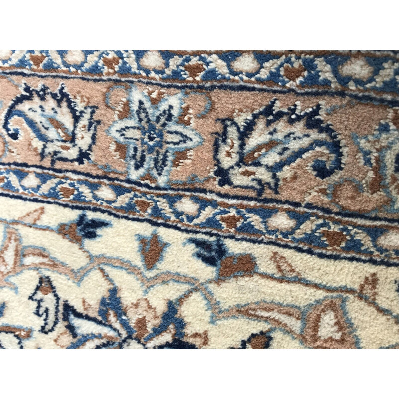 Tapis perse vintage en laine et soie