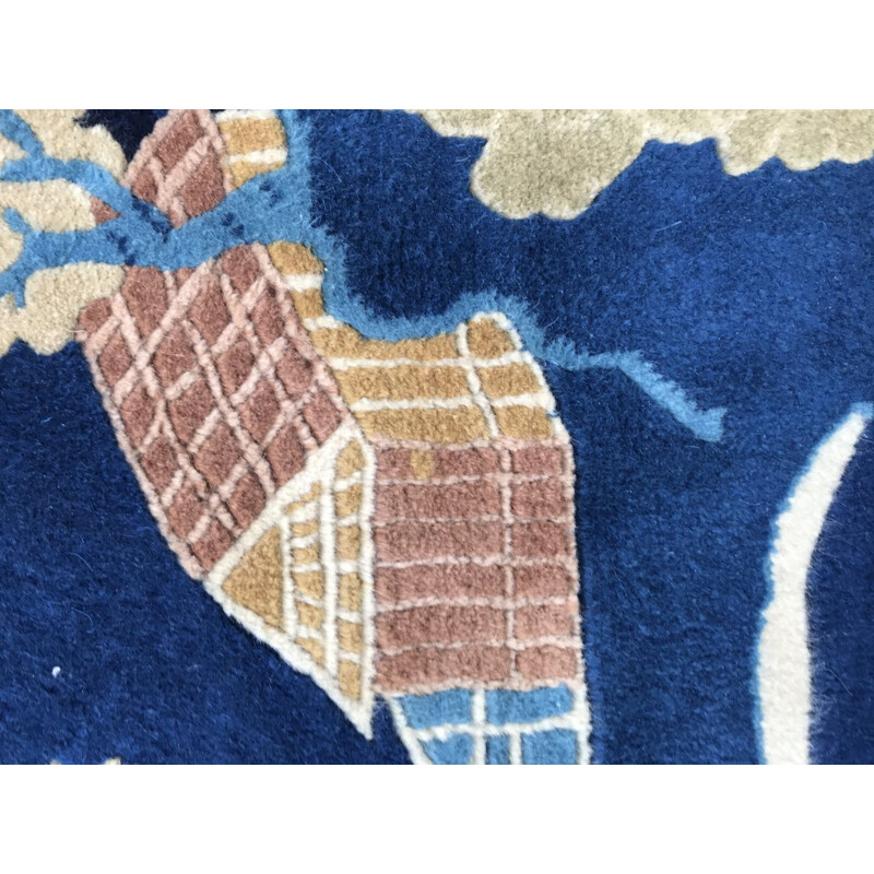 Blue Chinese carpet in wool