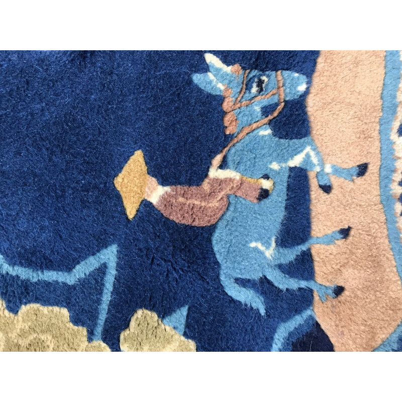 Blue Chinese carpet in wool