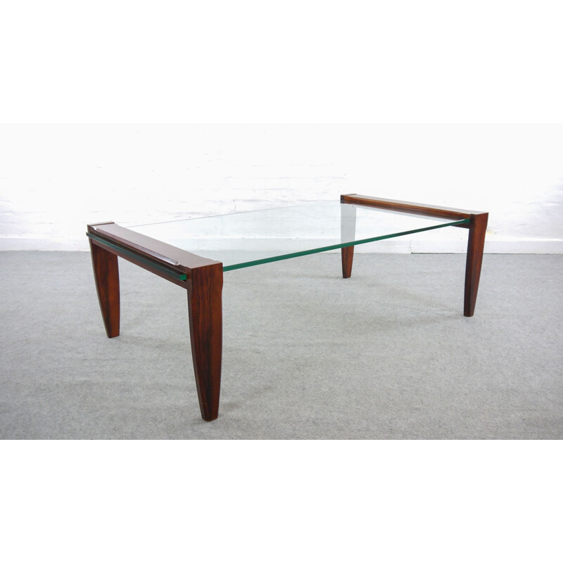 Brazilian Coffeetable in Rosewood with Glasstop