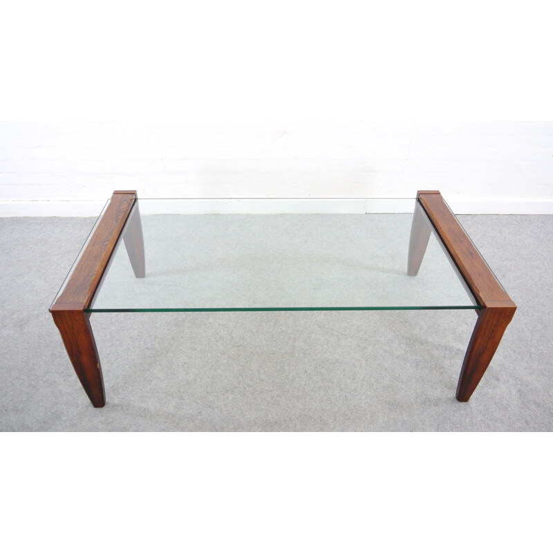 Brazilian Coffeetable in Rosewood with Glasstop