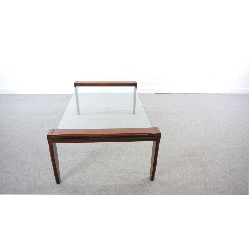 Brazilian Coffeetable in Rosewood with Glasstop