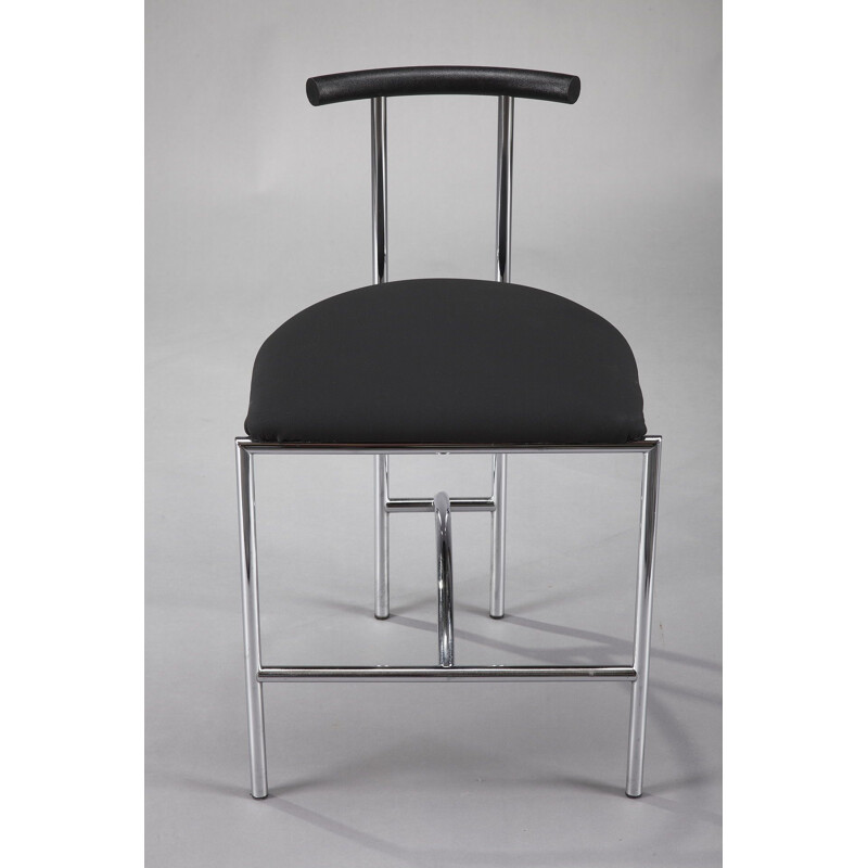 Set of 3 black Tokyo chairs by Rodney Kinsman