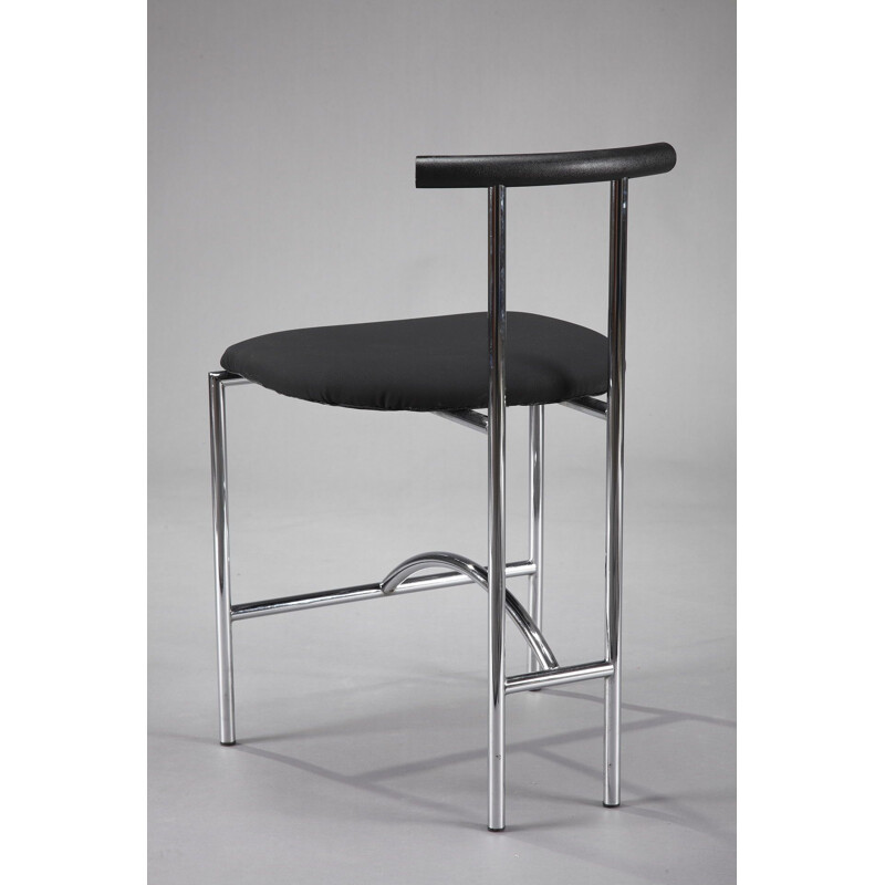 Set of 3 black Tokyo chairs by Rodney Kinsman