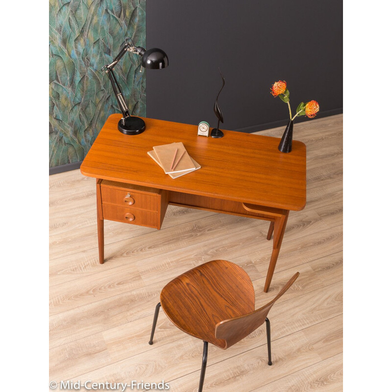 Vintage German writing desk in teak