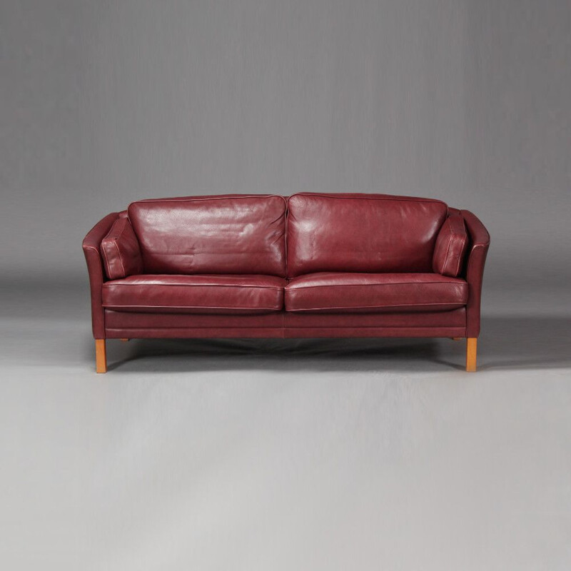 Canapé MH en cuir rouge par Mogens Hansen