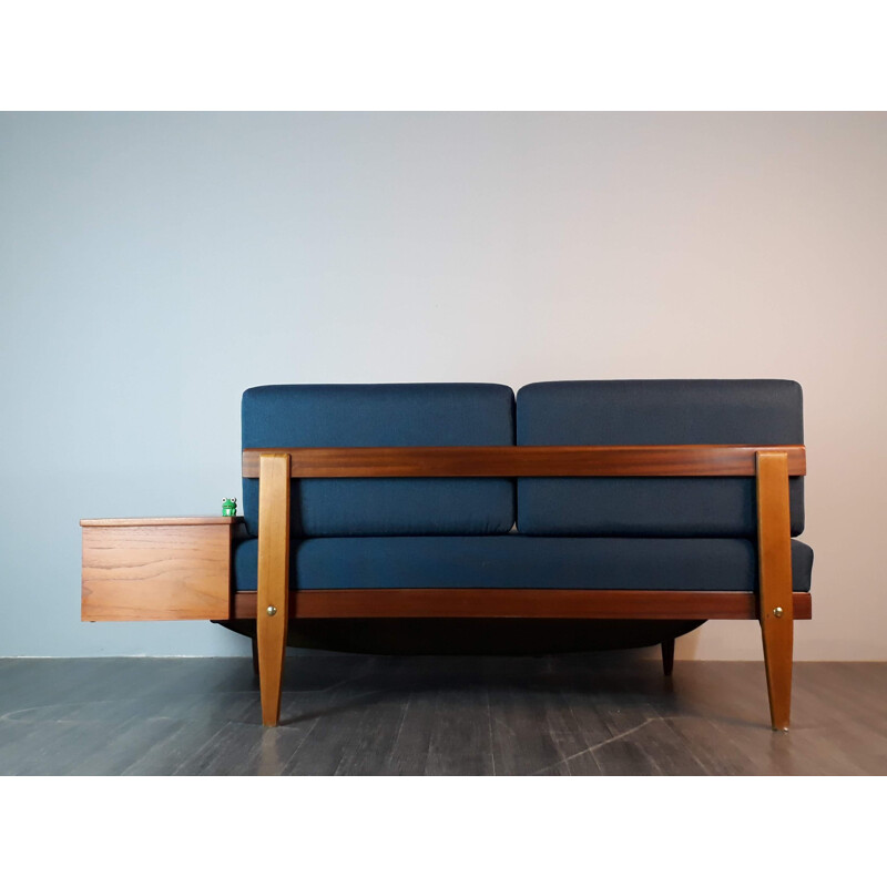 Vintage daybed in blue fabric by Ingmar Relling