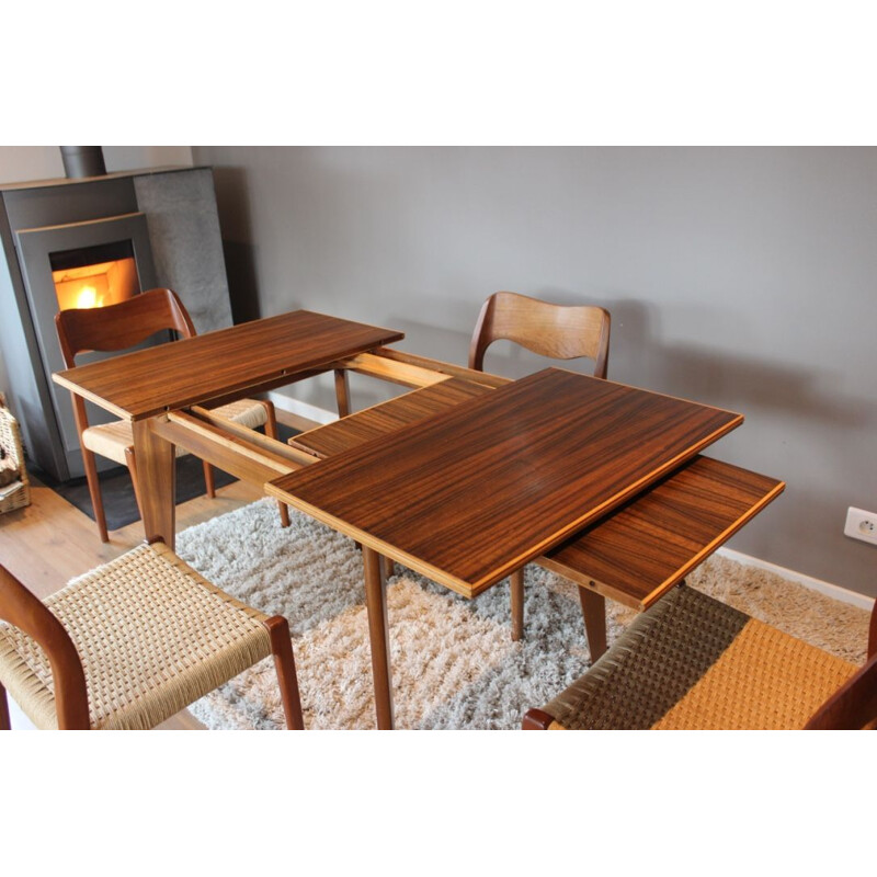 Vintage extendable table in walnut by Morris of Glasgow