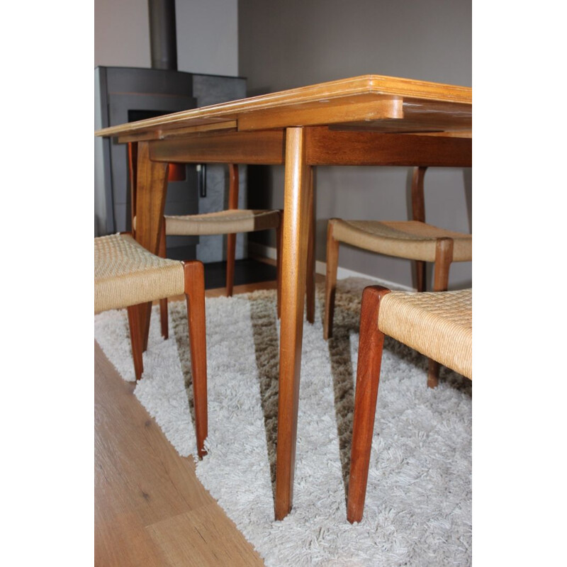 Vintage extendable table in walnut by Morris of Glasgow