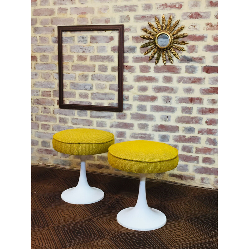 2 vintage stools vintage with tulip foot