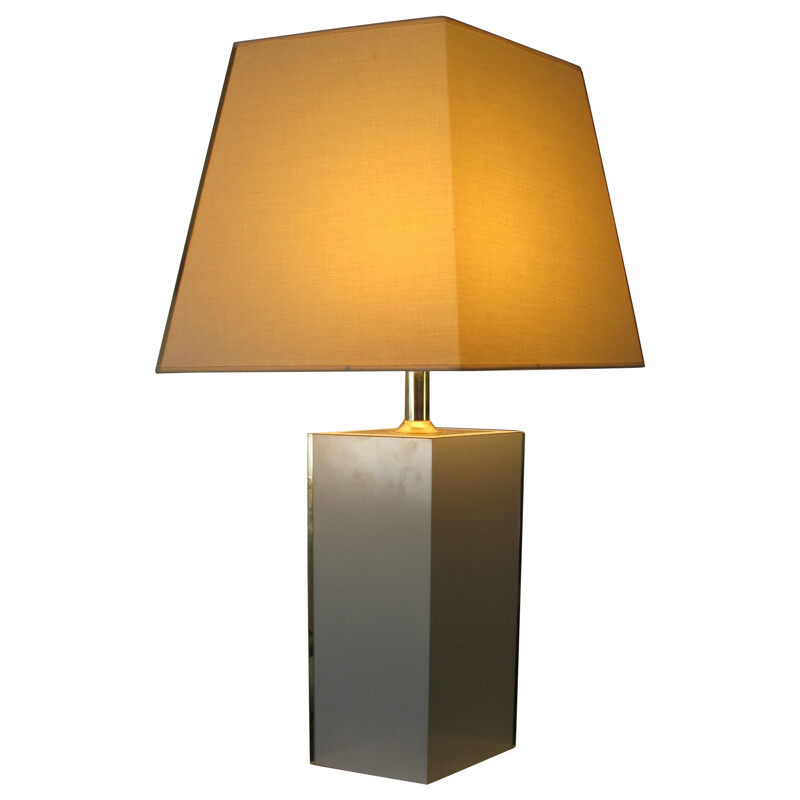 Vintage lamp in brass and fabric - 1980s