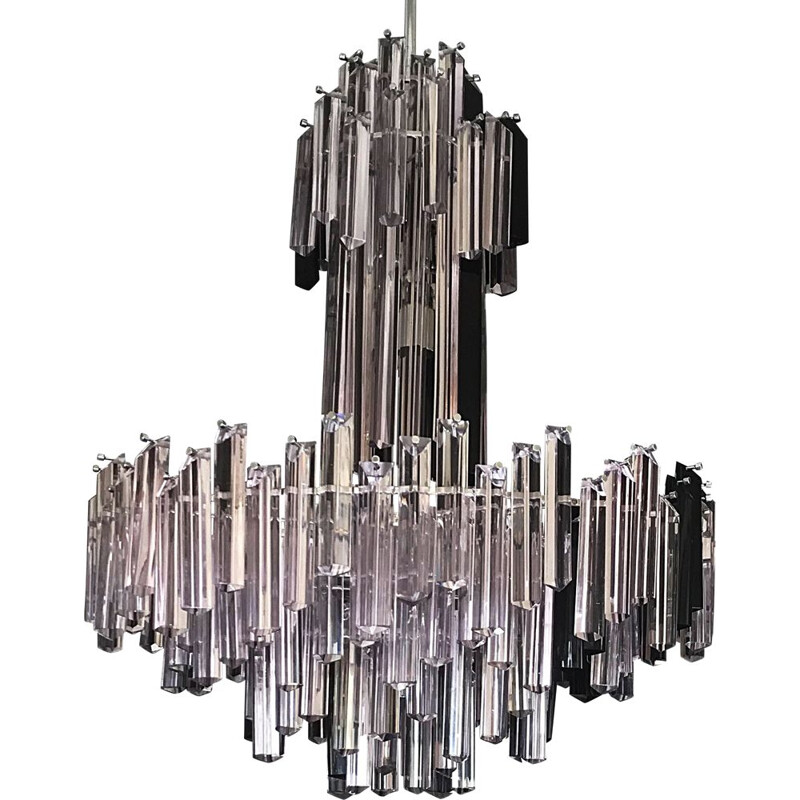 Vintage chandelier bicolor in murano glass