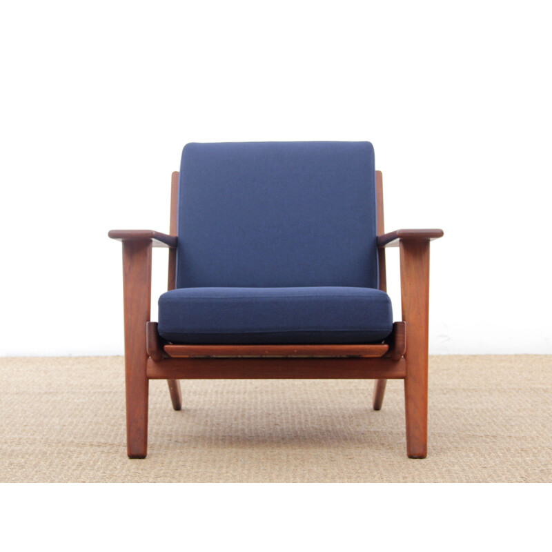 Fauteuil vintage scandinave "GE 290" en teck par Hans Wegner