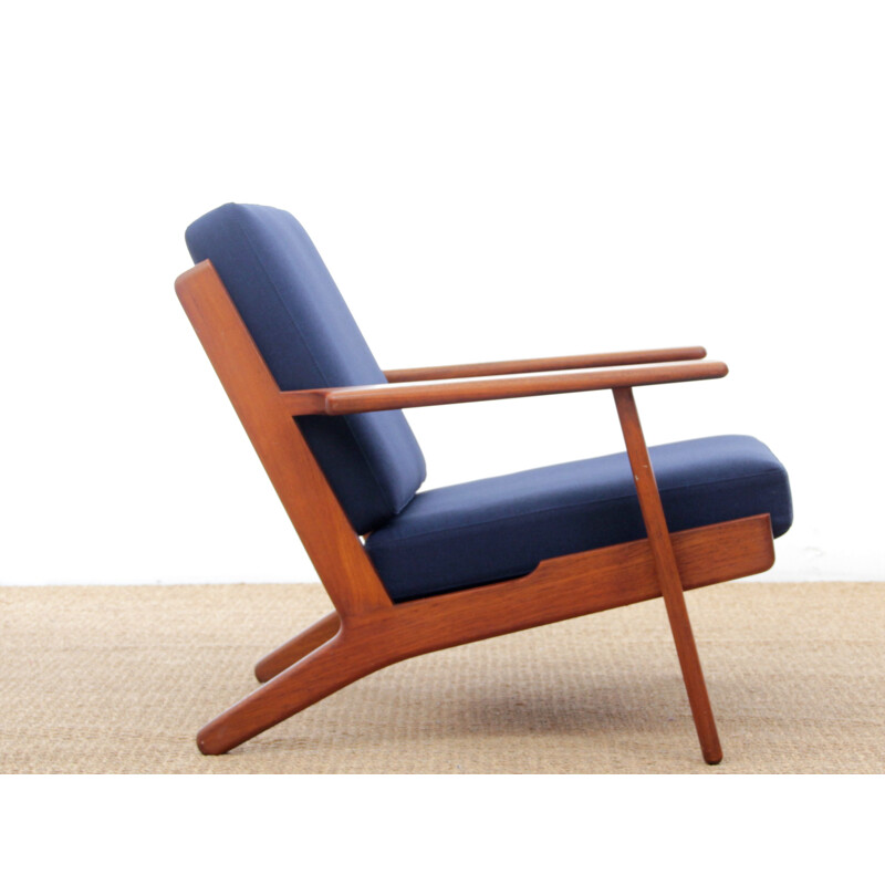 Fauteuil vintage scandinave "GE 290" en teck par Hans Wegner