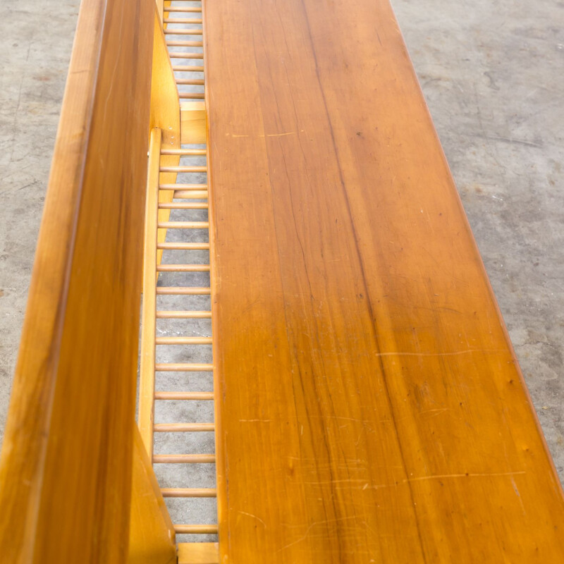 Vintage bench in oak and birch wood