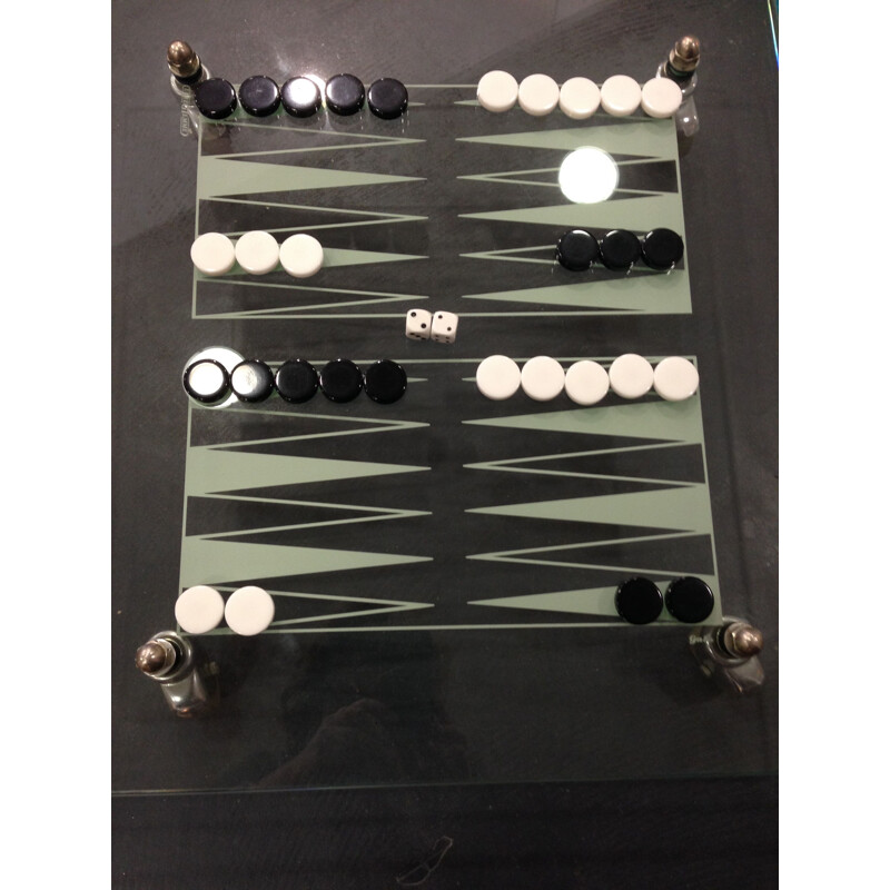Table basse vintage jeu de Backgammon Italien
