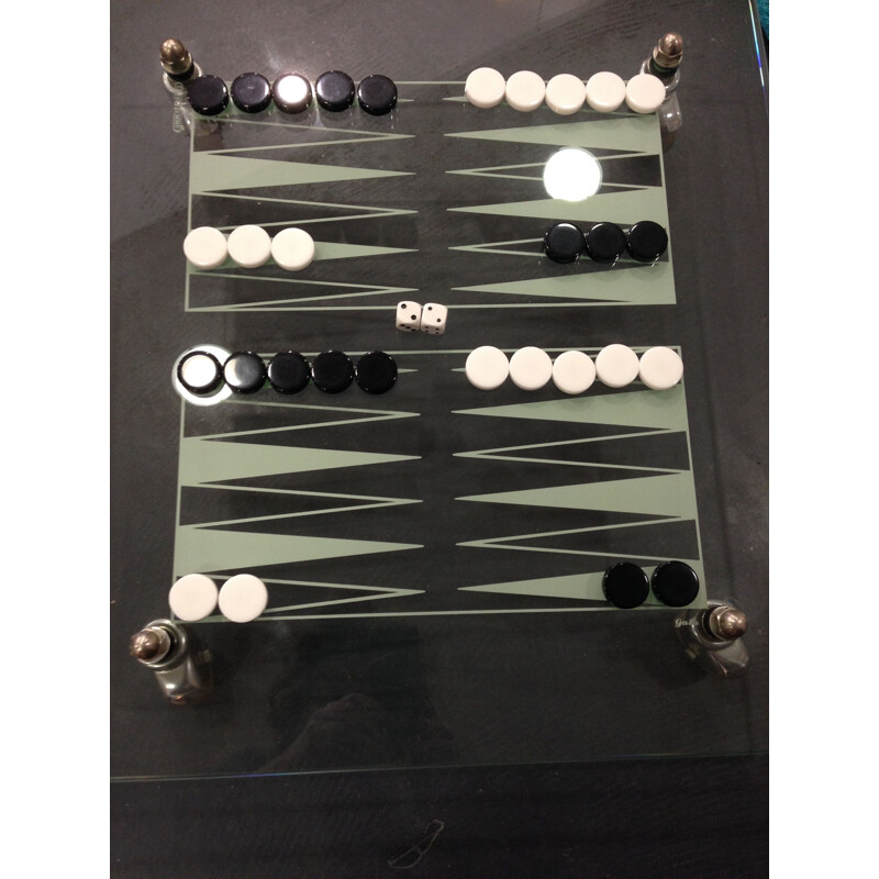 Table basse vintage jeu de Backgammon Italien