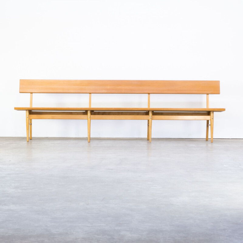 Vintage bench in oak and birch
