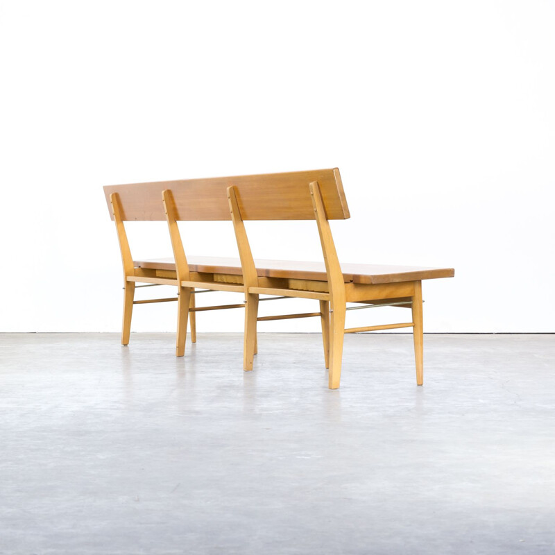 Vintage bench in oak and birch