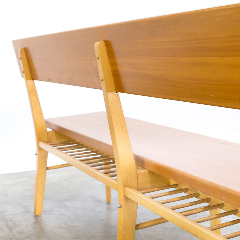 Vintage bench in oak and birch