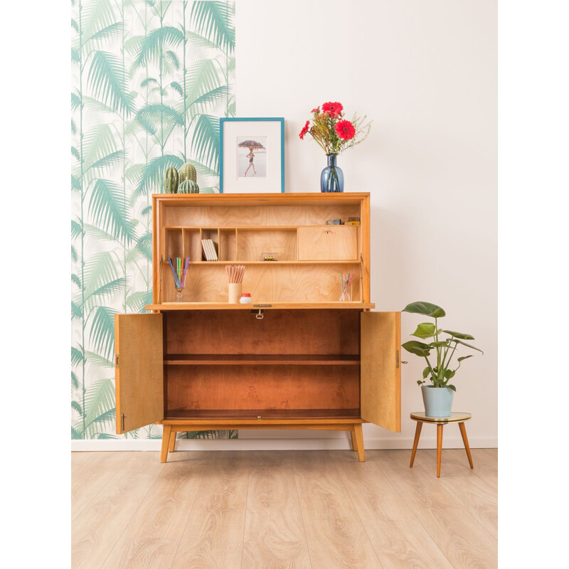 Vintage secretary desk in cherry wood 1950