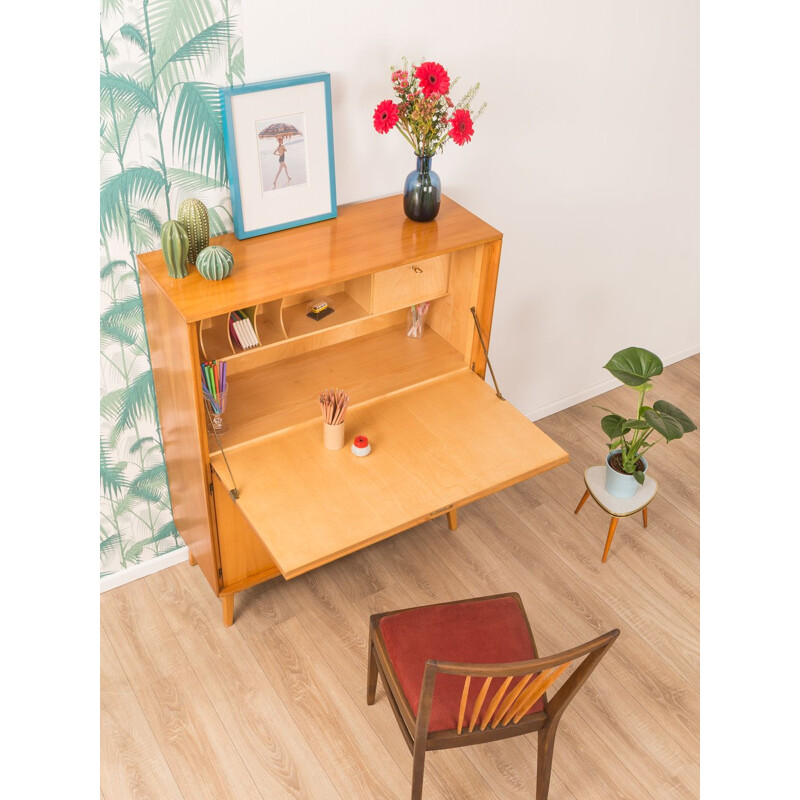 Vintage secretary desk in cherry wood 1950