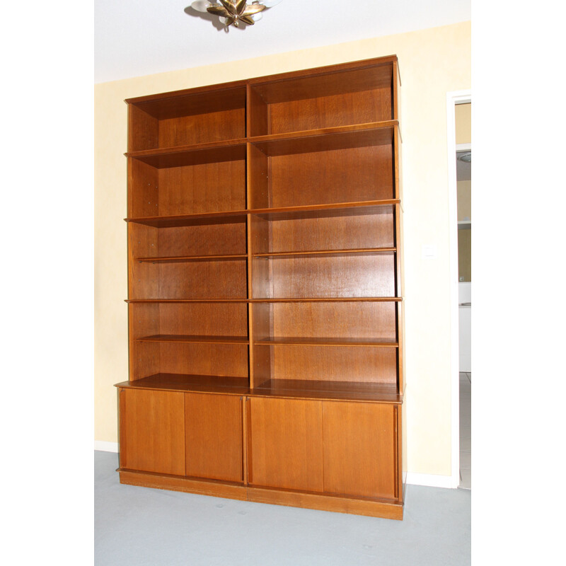 Vintage bookcase in oak by Didier Rozaffy for Oscar