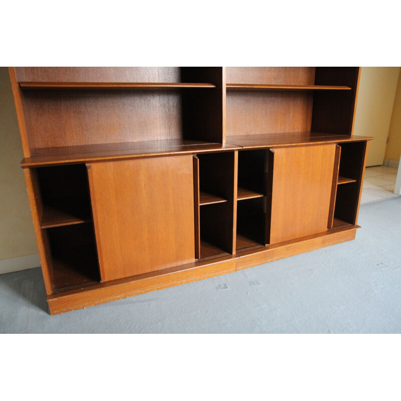 Vintage bookcase in oak by Didier Rozaffy for Oscar