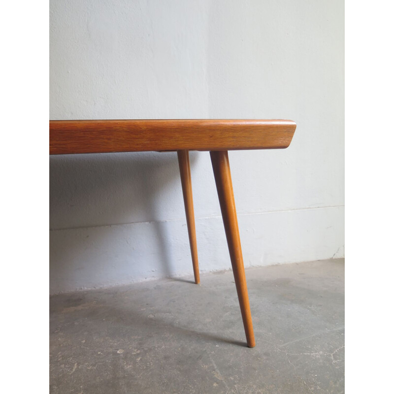 Vintage side table in oak with double formica top