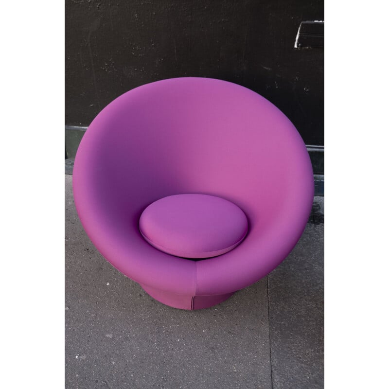 Vintage purple armchair and ottoman "Mushroom" by Pierre Paulin for Artifort