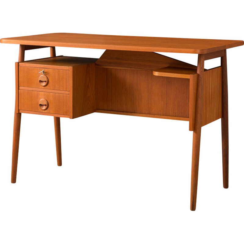 Vintage German writing desk in teak