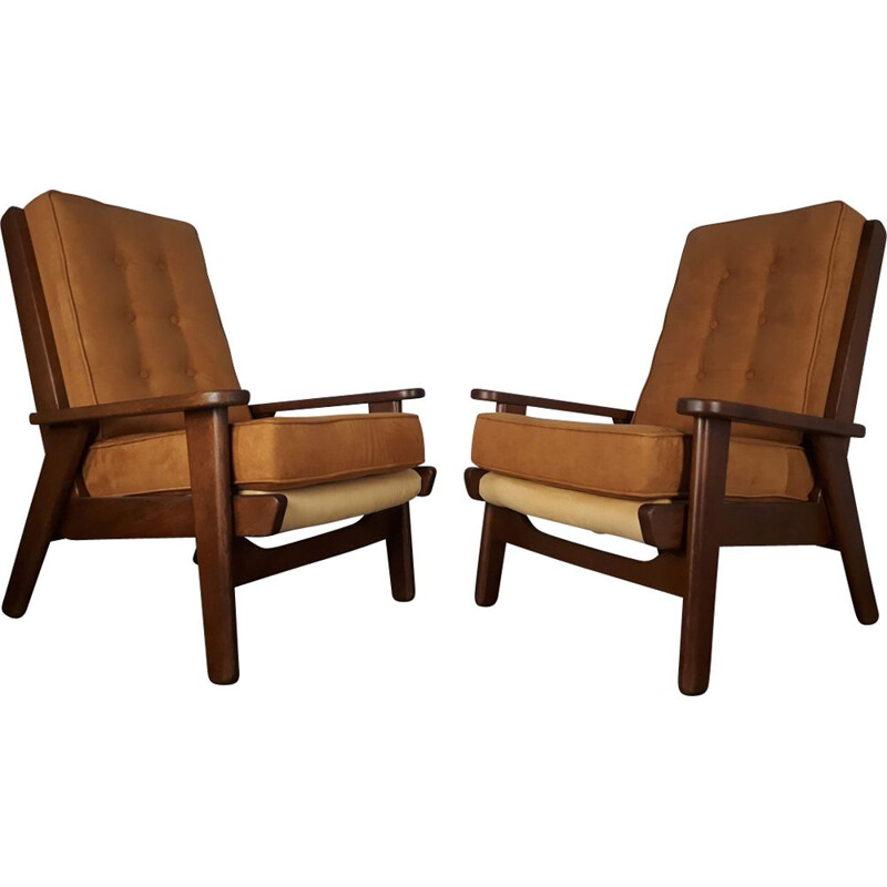 Set of 2 vintage armchairs "FS108" by Pierre Guariche