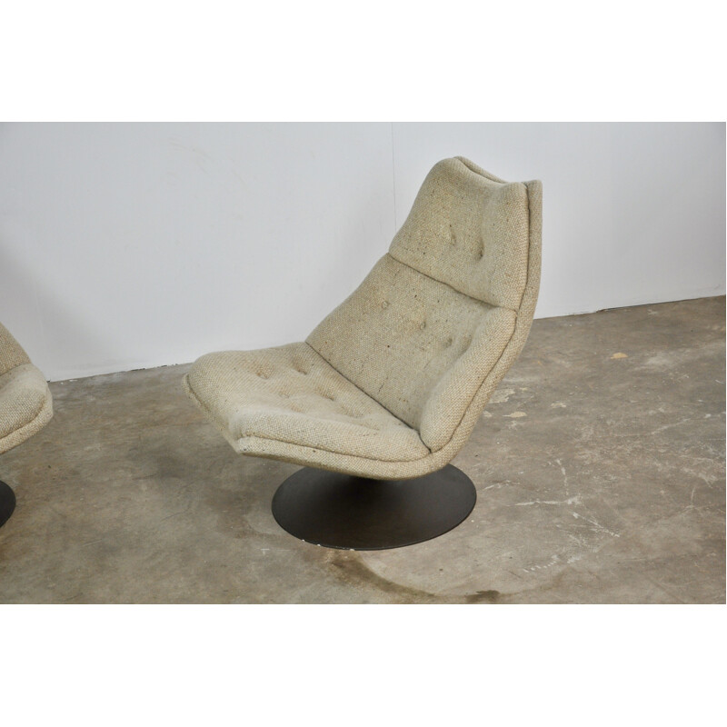 Suite de 2 fauteuils lounge vintage "F590" par Geoffrey Harcourt pour Artifort