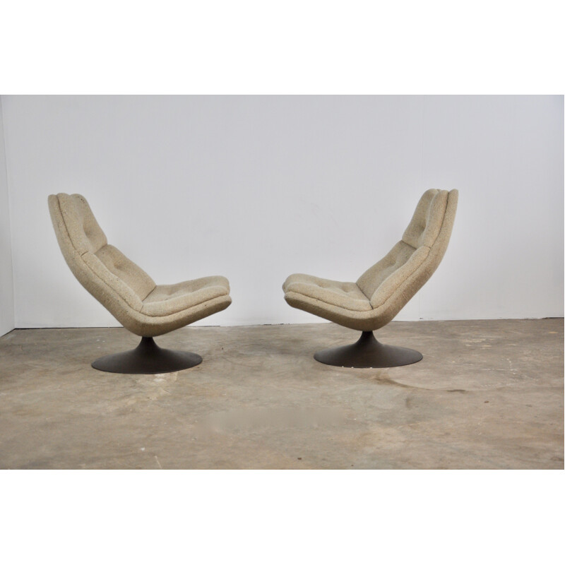 Set of 2 vintage lounge chairs "F590" by Geoffrey Harcourt for Artifort