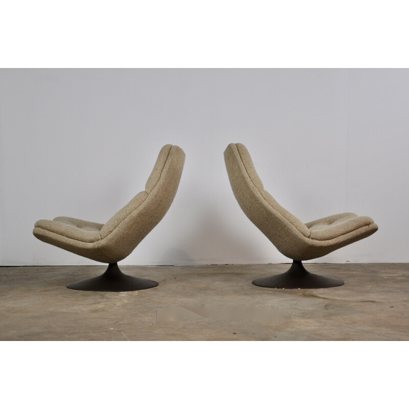 Suite de 2 fauteuils lounge vintage "F590" par Geoffrey Harcourt pour Artifort