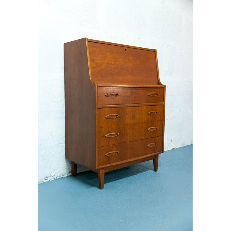 Vintage Scandinavian secretary in teak