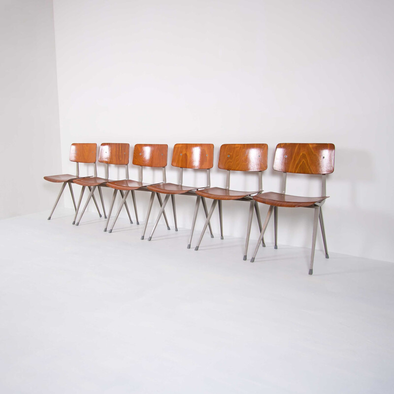 Set of 6 vintage result chairs by Friso Kramer