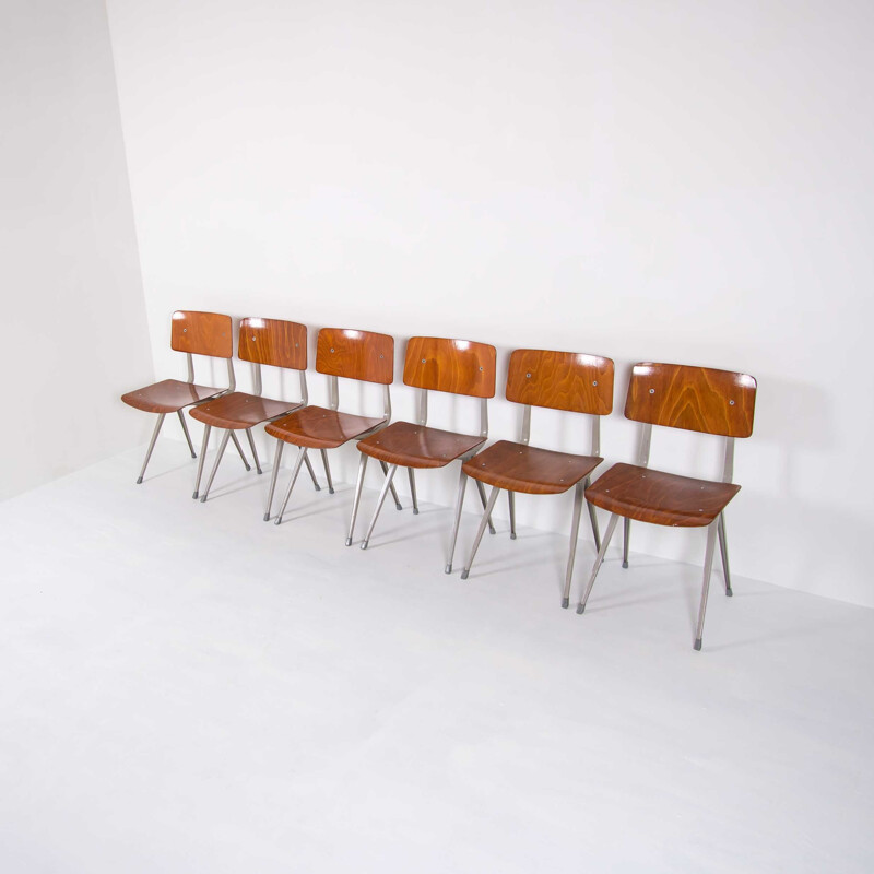 Set of 6 vintage result chairs by Friso Kramer