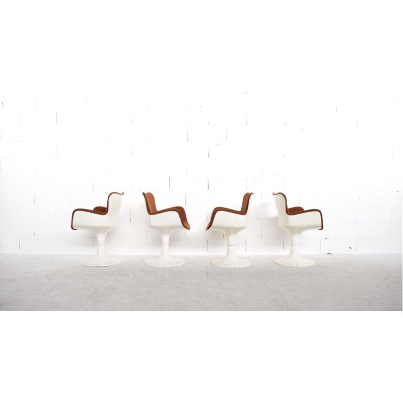 Set of 4 vintage chairs Trèfle by Christian Adam for Airborne