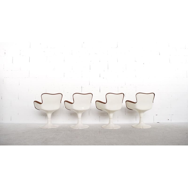 Set of 4 vintage chairs Trèfle by Christian Adam for Airborne