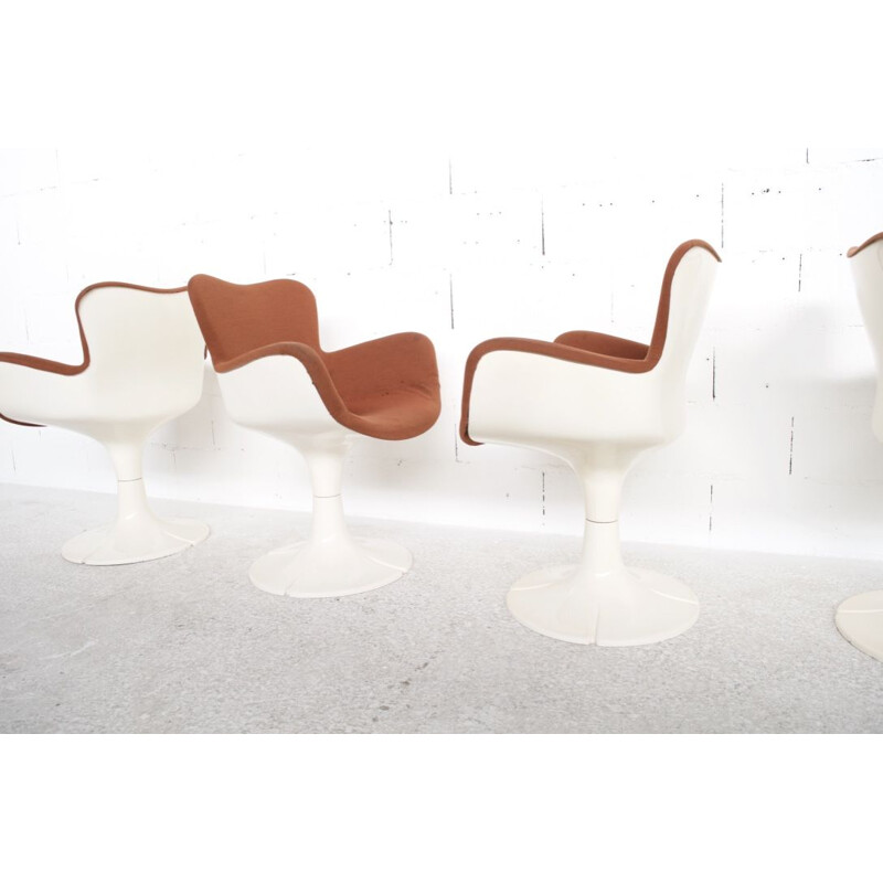 Set of 4 vintage chairs Trèfle by Christian Adam for Airborne