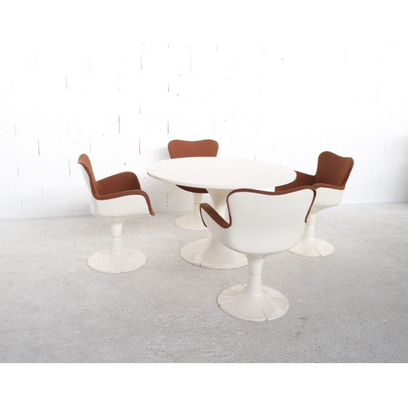 Set of 4 vintage chairs Trèfle by Christian Adam for Airborne