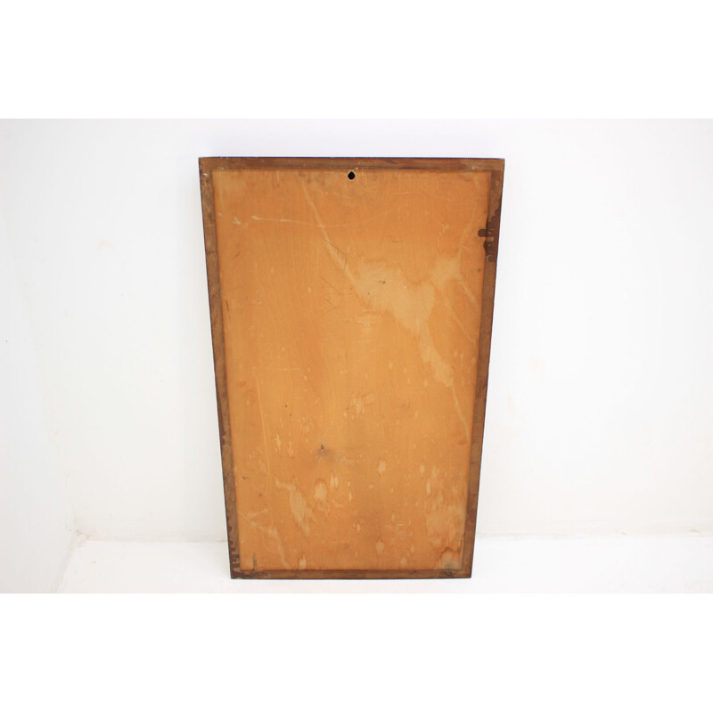 Vintage Danish rectangular teak mirror