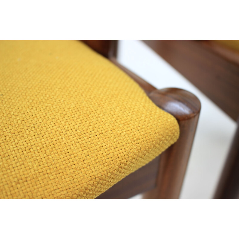 Set of 4 yellow teak chairs by Kai Kristiansen