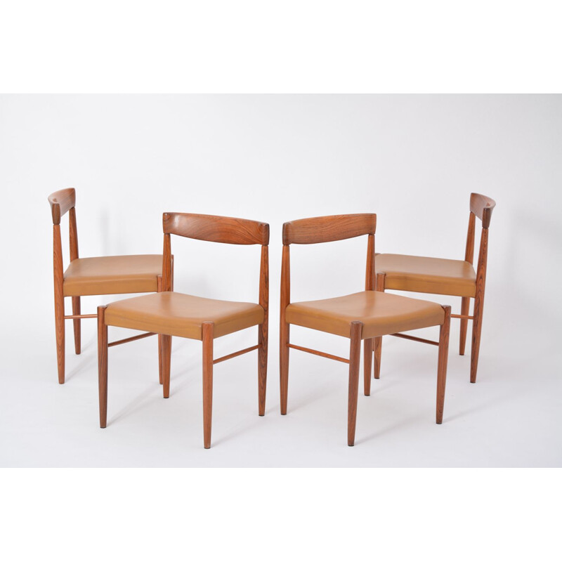 Set of 4 vintage rosewood dining chairs by H.W. Klein for Bramin