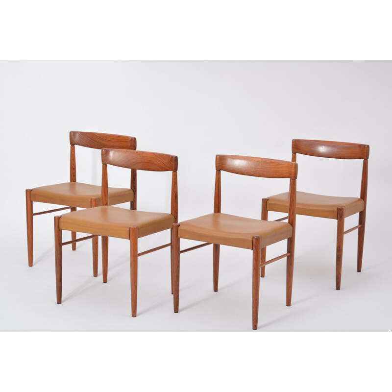 Set of 4 vintage rosewood dining chairs by H.W. Klein for Bramin