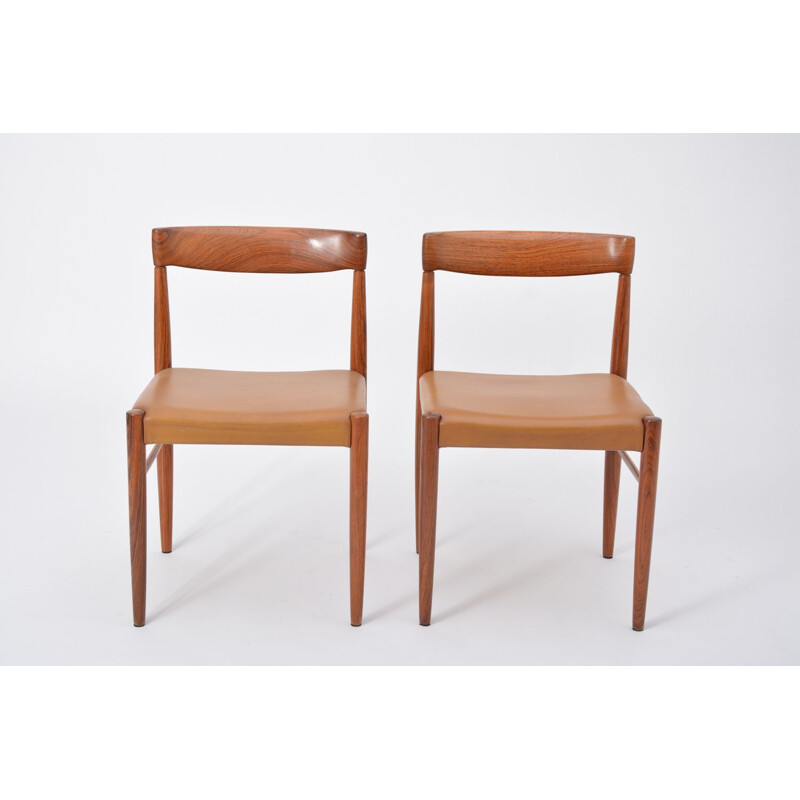 Suite de 4 chaises vintage en palissandre par H.W. Klein pour Bramin