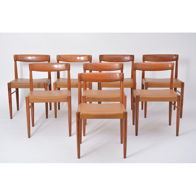 Set of 8 vintage rosewood dining chairs by H.W. Klein for Bramin