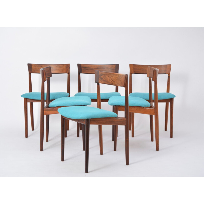 Set of 6 vintage chairs 39 by Henry Rosengren Hansen for Brande Møbelfabrik